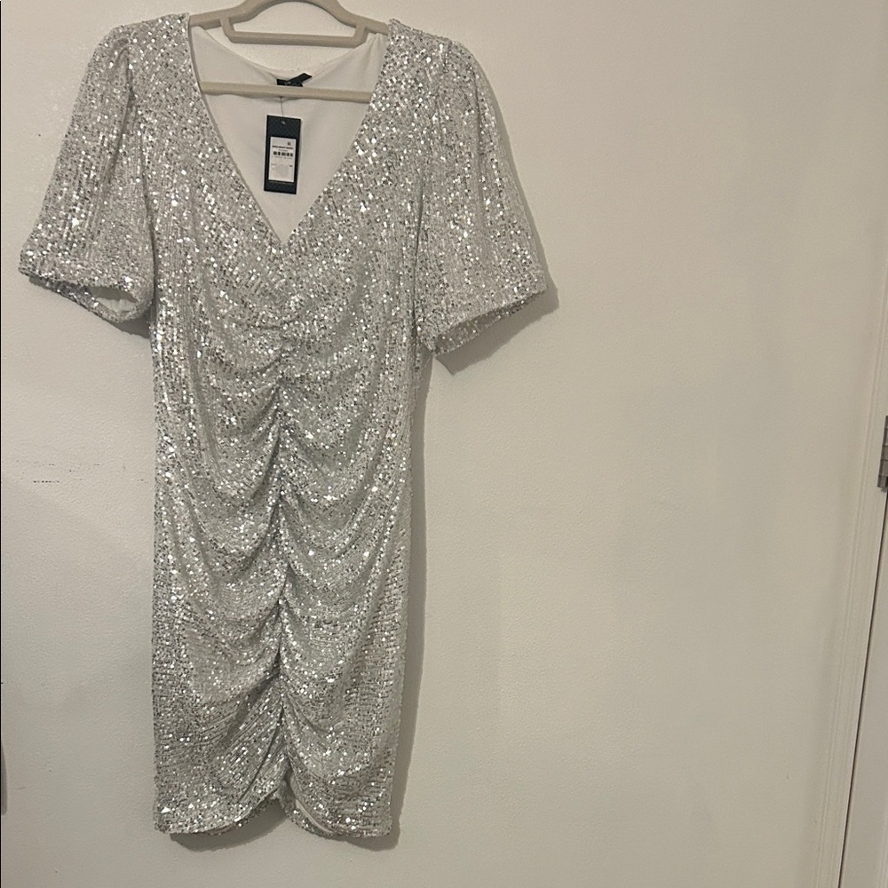 Elegant Silver Sequin Dress